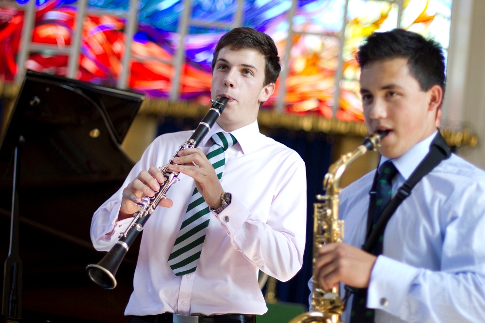 St John's School, Leatherhead, wind, musicians, players, clarinet, clarinettist, sax, saxophone, saxophonist, pupil,