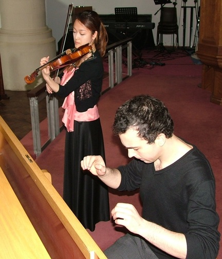 Midori Komachi, violin, violinist, Carlos Guerrero, piano, pianist,