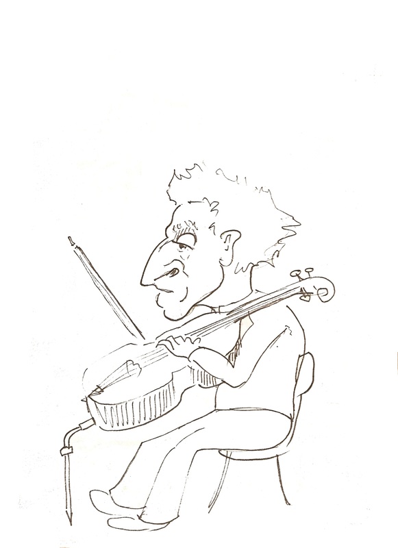 Paul Tortellier cellist sketch by Michael Horsforth