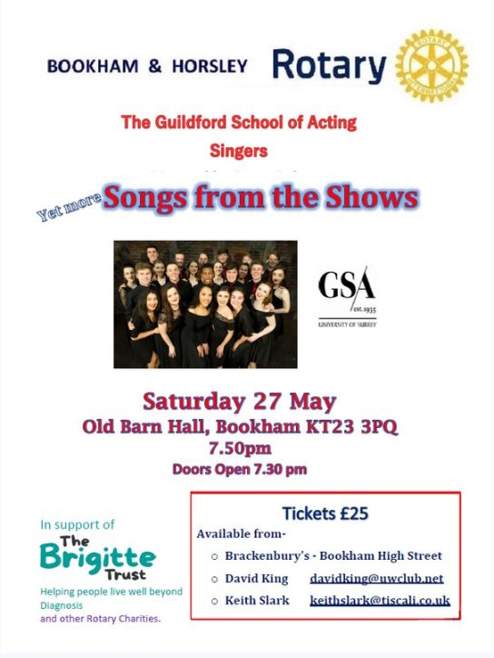 27 May 2023, Songs from the Shows, Guildford School of Acting Singers,