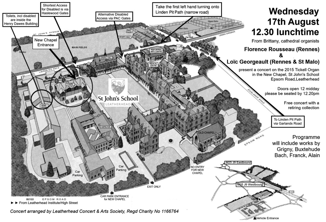 Map of St John's School, showing access, parking & New Chapel,