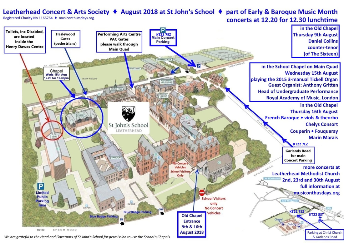 Map of St John's School, showing access, parking & New Chapel,