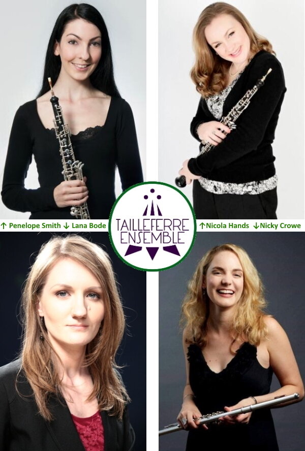 Tailleferre Ensemble, flute, oboes, piano, music by female composers,